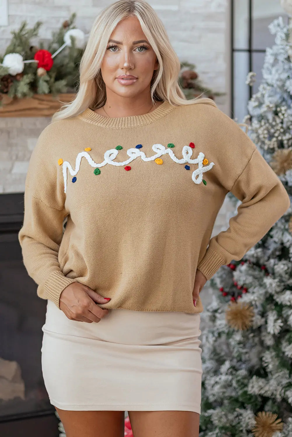 Theresa Detail Christmas Dolman Sweater
