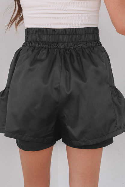 Maxine Elastic High Waist Pocketed Casual Shorts