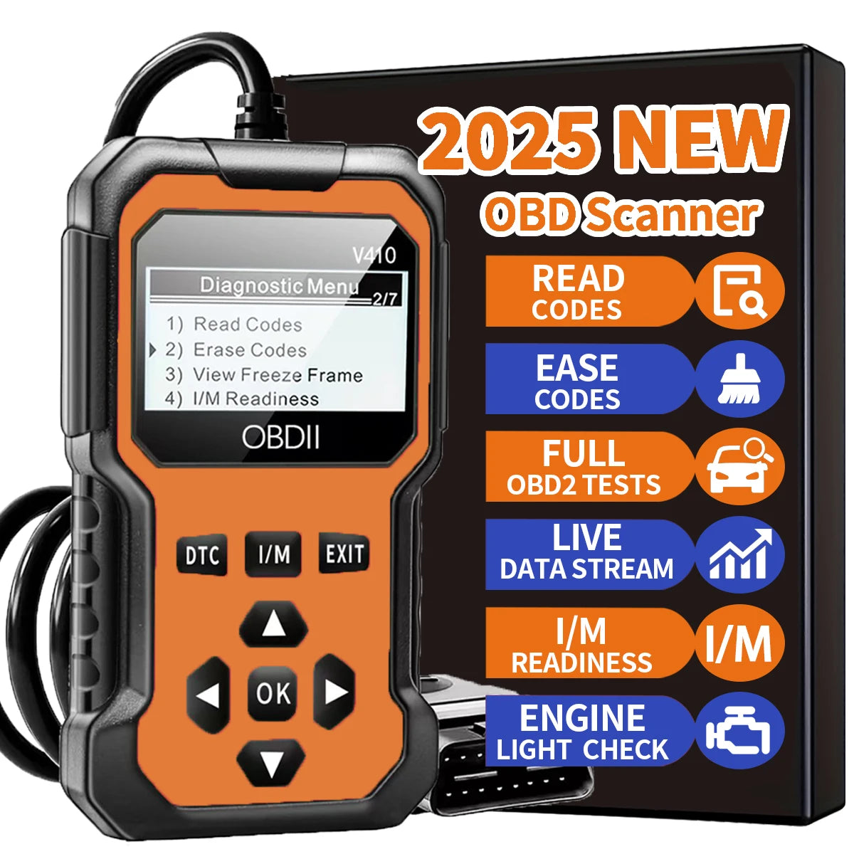 Car OBDII Scanner Diagnostic Tool Code Reader Engine Fault Code