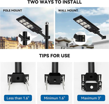 4 pack 200W solar street lights 20000 lumens - Get it from Bo