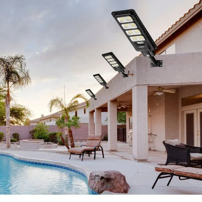 4 pack 200W solar street lights 20000 lumens - Get it from Bo