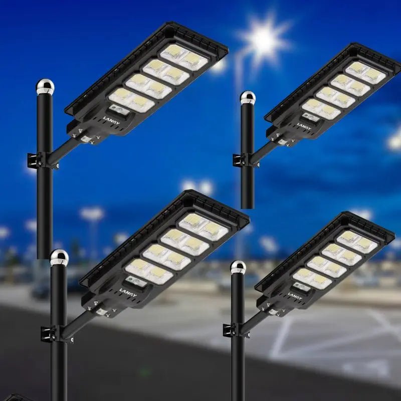4 pack 200W solar street lights 20000 lumens - Get it from Bo