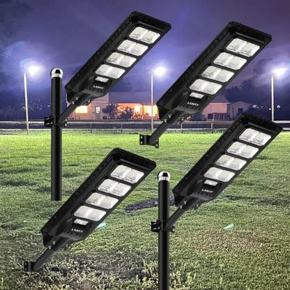 4 pack 200W solar street lights 20000 lumens - Get it from Bo