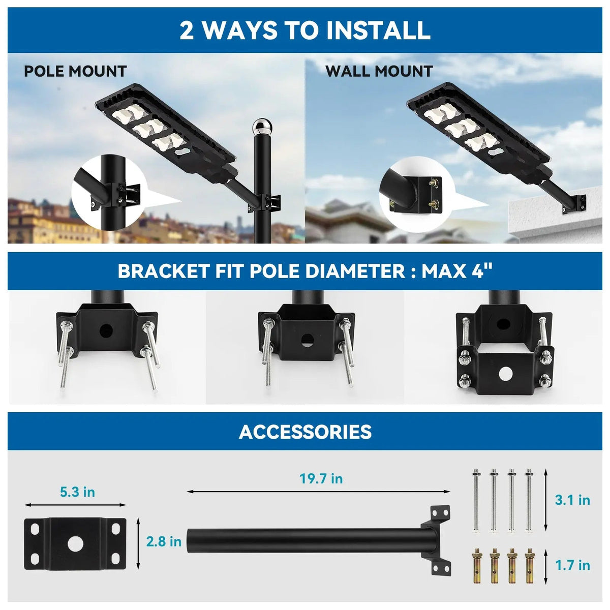 4 PACK 60W solar street light 6000 lumens - Get it from Bo