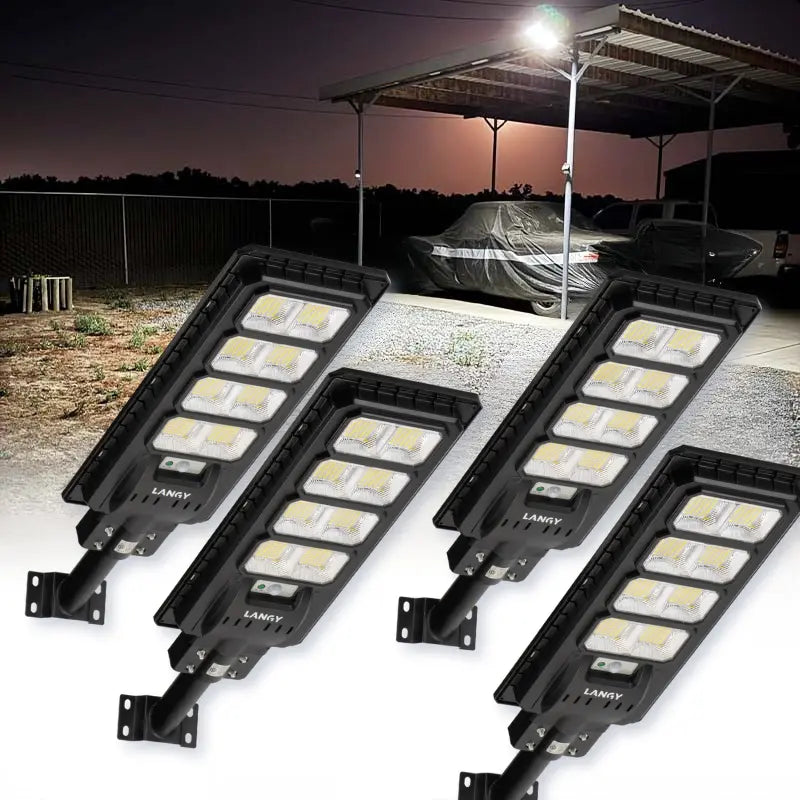 4 Pack Solar Parking Lot Lights (Bracket Included) - 20,000 Lumens - Get it from Bo