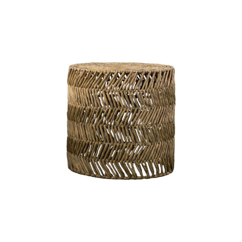 Set Of Two 18" Natural Woven Rattan End Tables