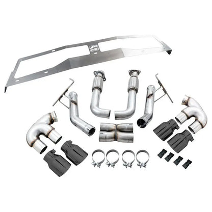 AWE Tuning 2020+ Chevrolet Corvette (C8) Track Edition Exhaust - Quad Diamond Black Tips NP Motorsports