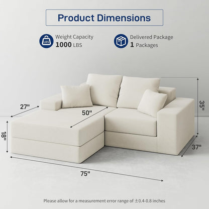 Beige Modular Sectional Sofa With Reversible Chaise ShipItFurniture