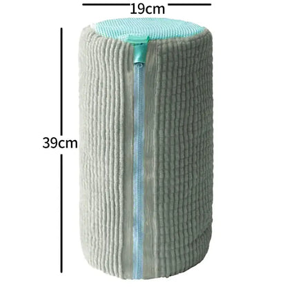 Fluffy Fiber Shoe Washing Bag 360° Surround Cleaning Reusable Durable Machine-Washable Laundry Bag with Zipper Closure (1pc)