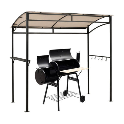 7 Feet Grill Gazebo with Serving Shelf and Storage Hooks ShipItFurniture