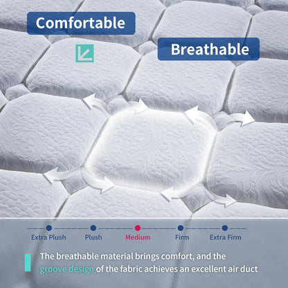 12 Inch Hybrid Mattress with Memory Foam Support