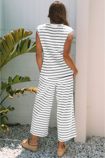 Avery Stripe Casual Wide Leg 2pcs