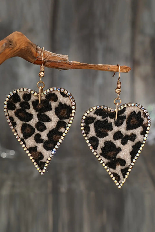 Natalie Print Heart Shape Earrings