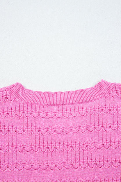 Kay Knit Ribbed Cuffs Crew Neck Sweater