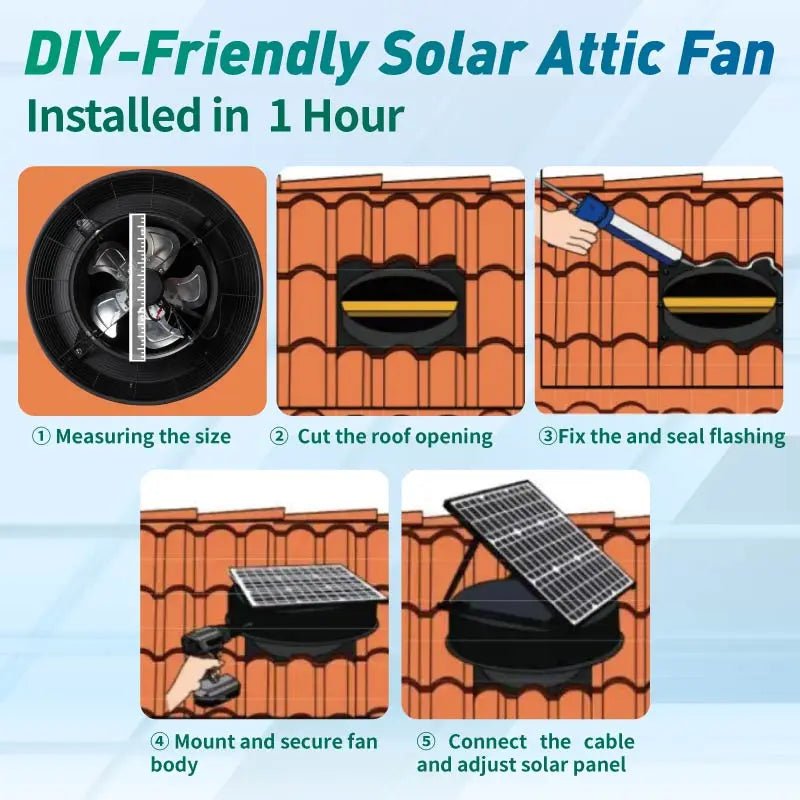 42W 12" Solar Attic Fan with Smart Power Adapter+Remote - Get it from Bo