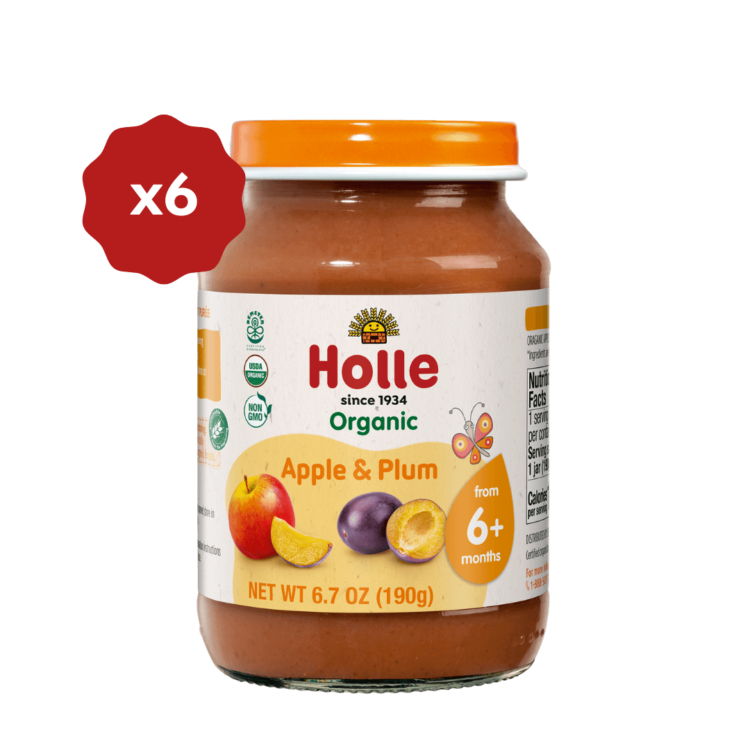 Holle Organic Baby Food Jar - Apple & Plum - 6 Jars Holle USA