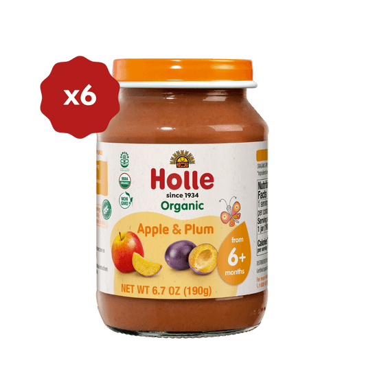 Holle Organic Baby Food Jar - Apple & Plum - 6 Jars Holle USA