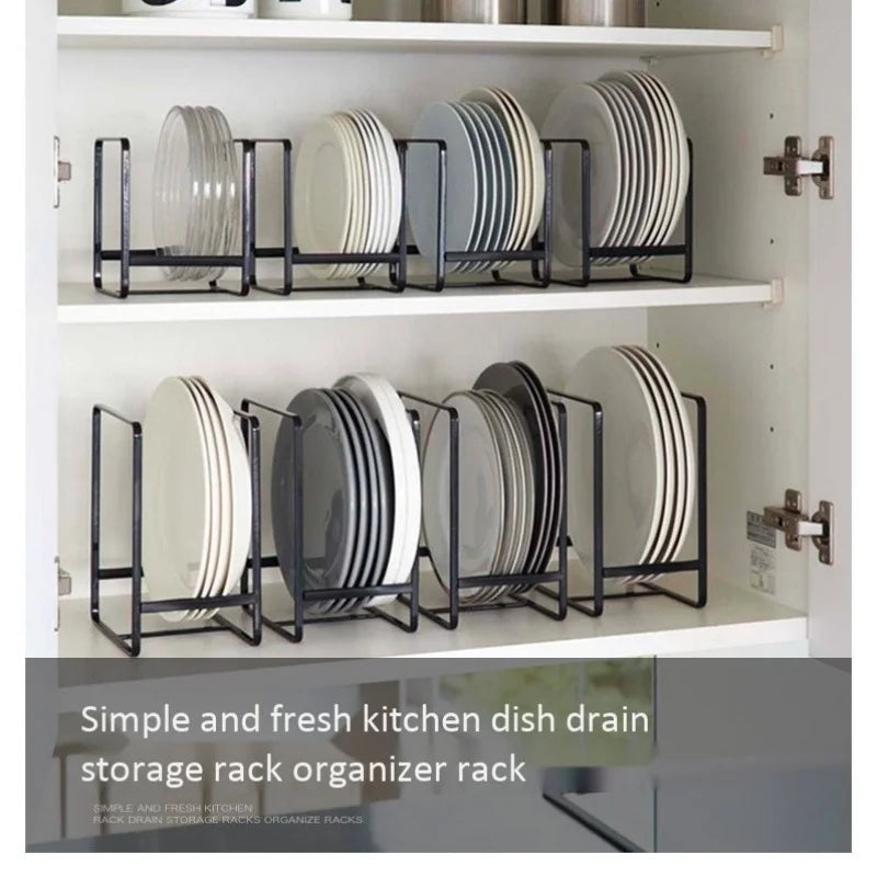1pc kitchen cabinet plate storage countertop dish rack drawer dinner plate partition drain rack layered storage rack Get it from Bo