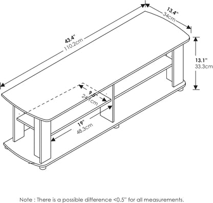 43.3 Inch Wide Dark Brown Entertainment Center TV Stand - Get it from Bo