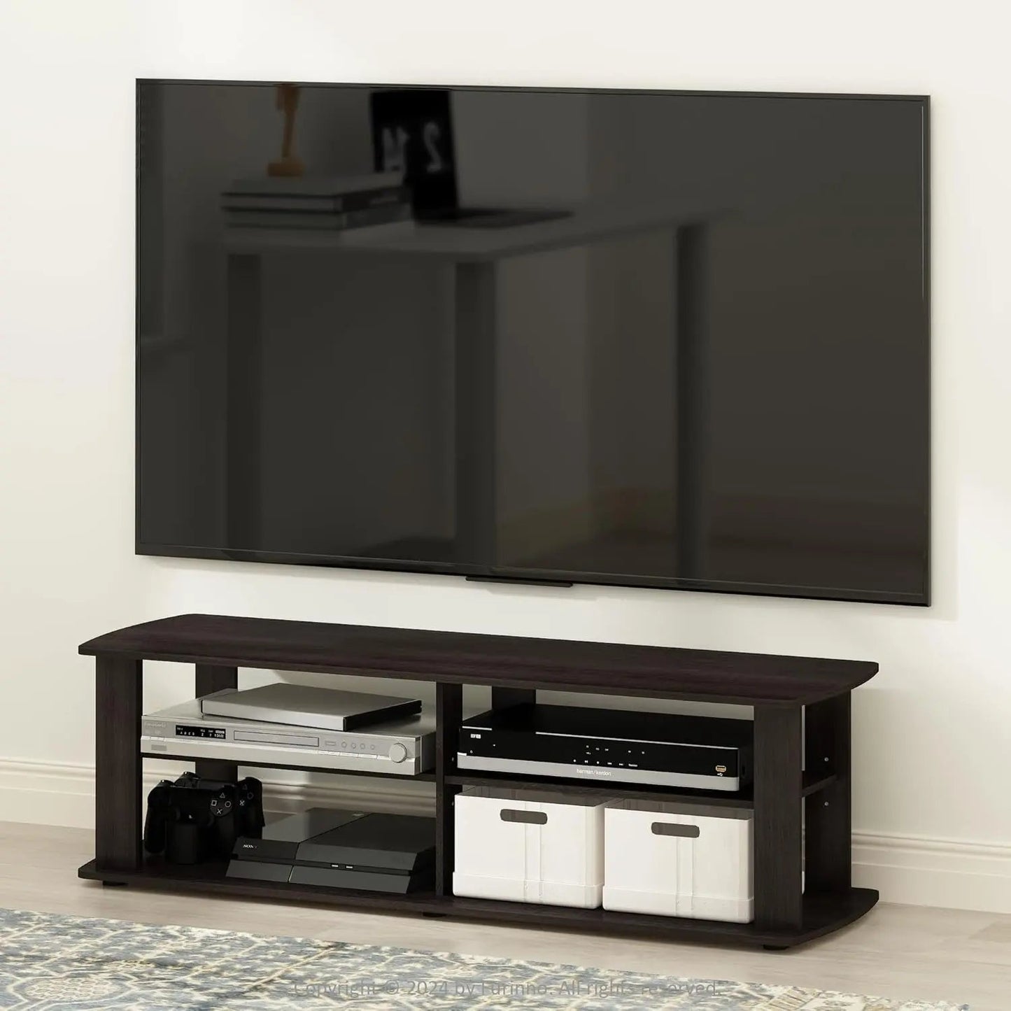 43.3 Inch Wide Dark Brown Entertainment Center TV Stand - Get it from Bo