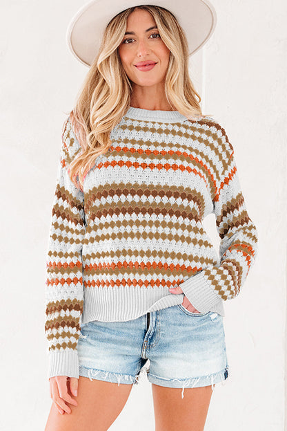 Jimena Patterned Drop Shoulder Sweater