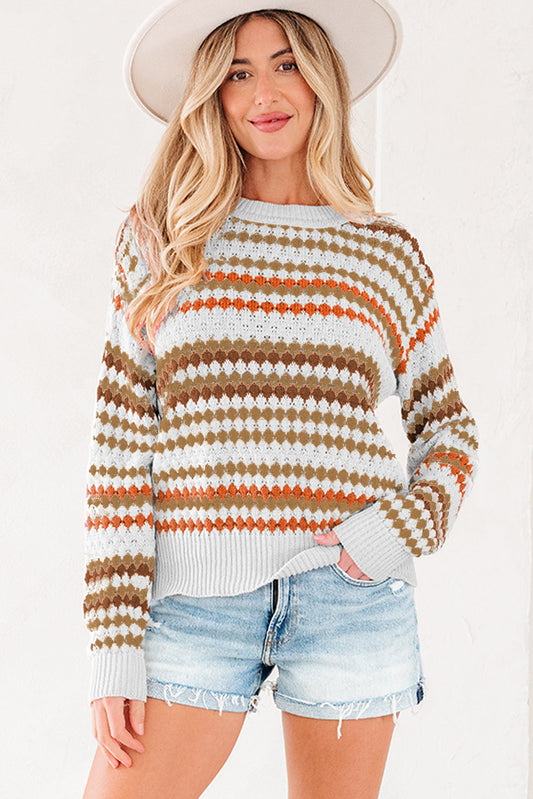 Jimena Patterned Drop Shoulder Sweater