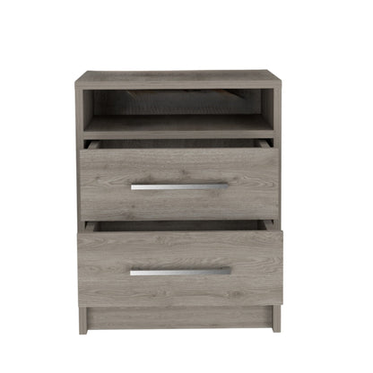 20" Wood Two Drawer Nightstand Homeroots