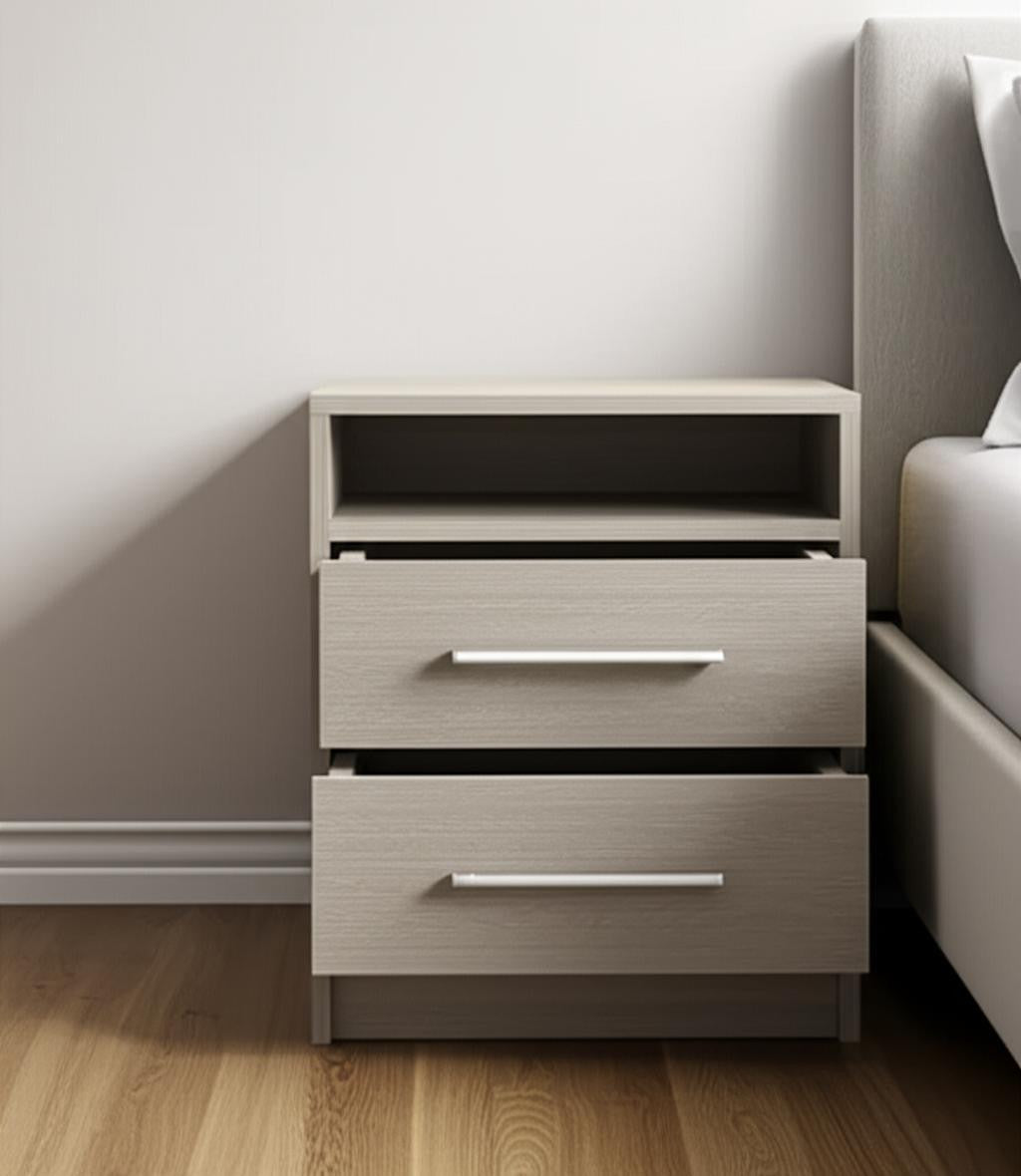 20" Wood Two Drawer Nightstand Homeroots