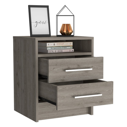 20" Wood Two Drawer Nightstand Homeroots
