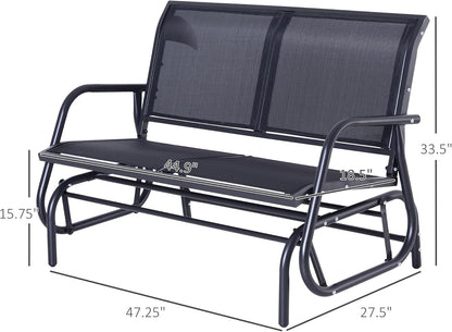 Two Person Outdoor Glider Bench with Steel Frame ShipItFurniture