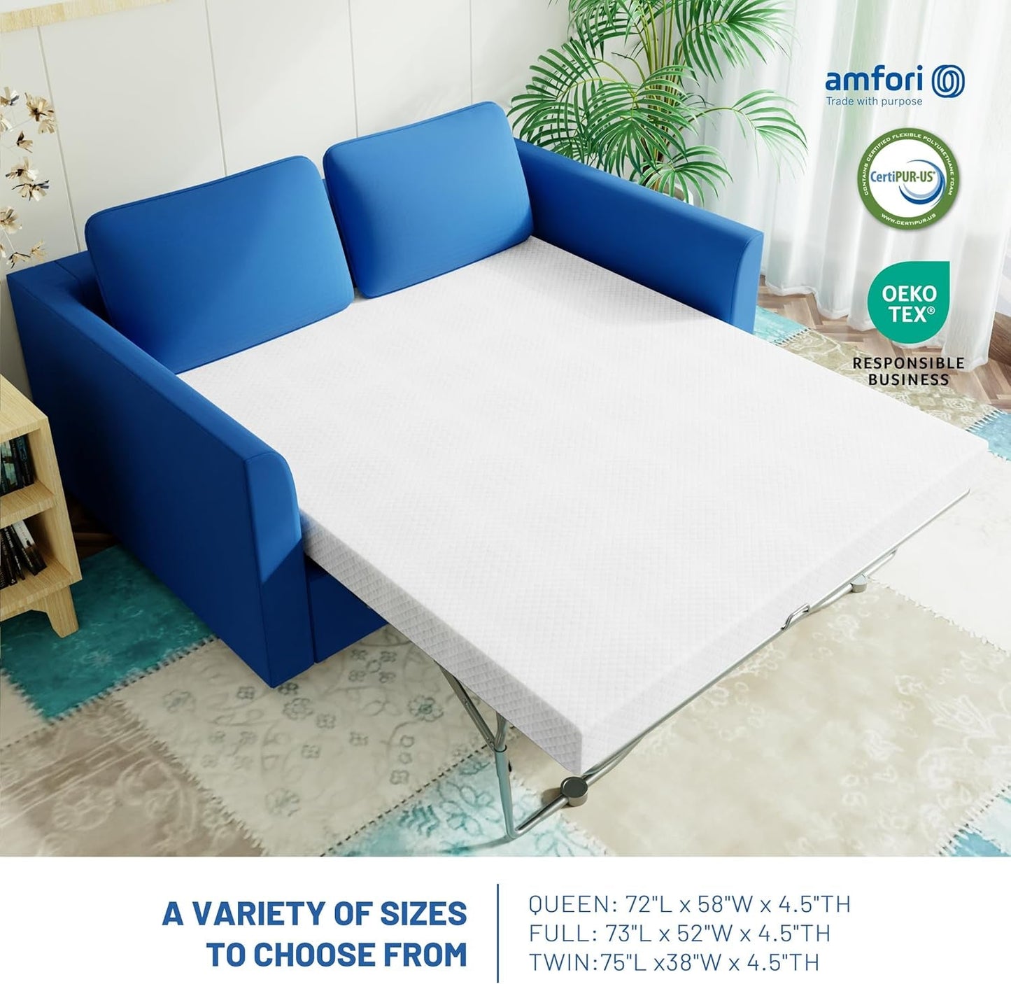 Fullsize Cooling Gel Memory Foam Sleeper Sofa Mattress