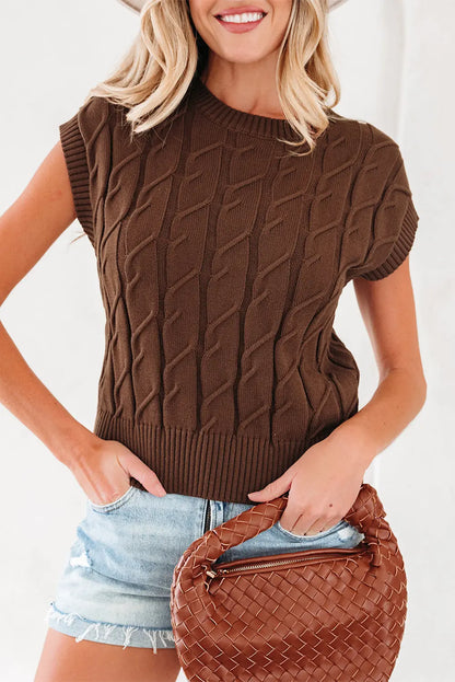 Lyrajira Texture Short Sleeve Sweater