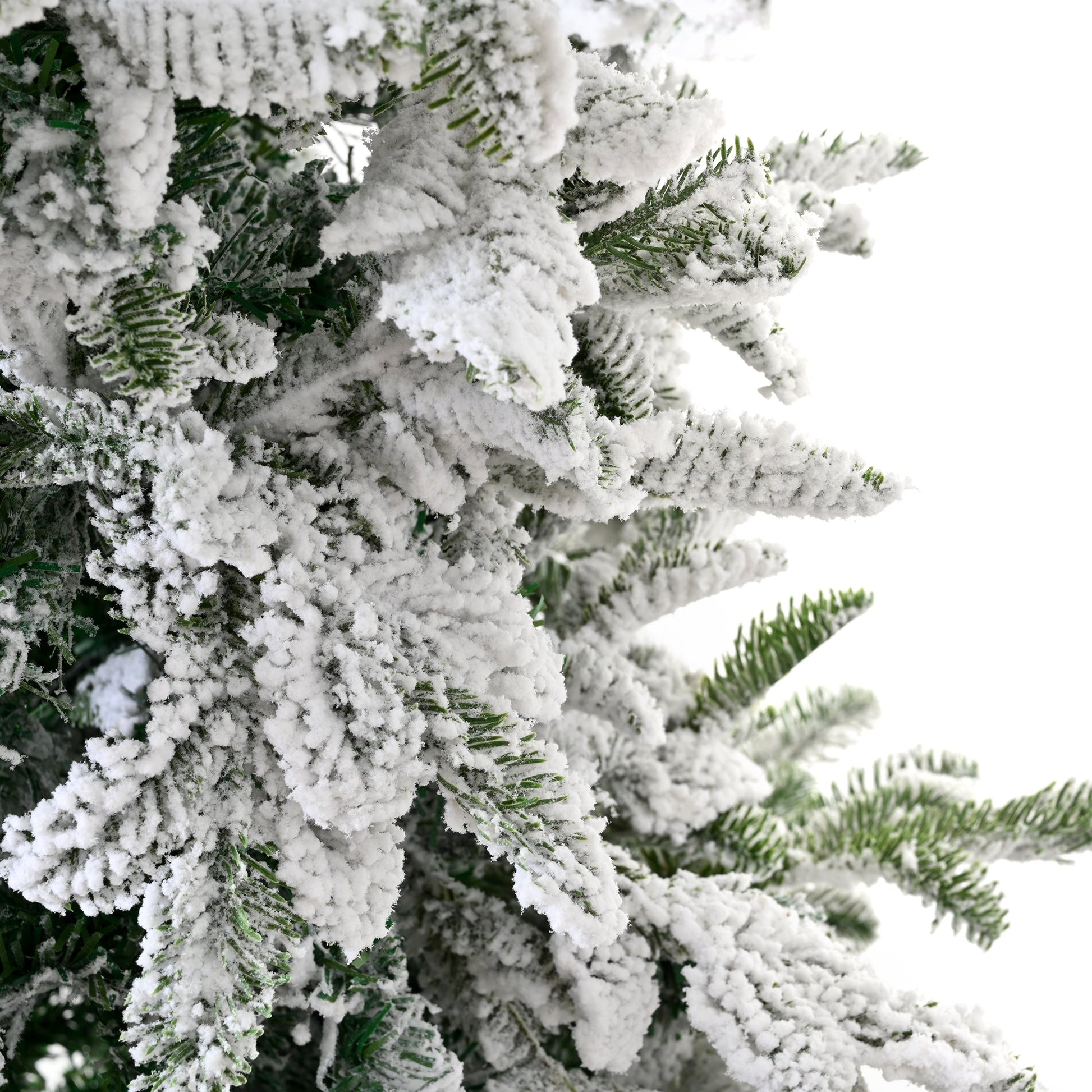 Unlit 7FT Snowy PE PVC Mixed Christmas Tree with Full Branch Tips in Sangria Beech