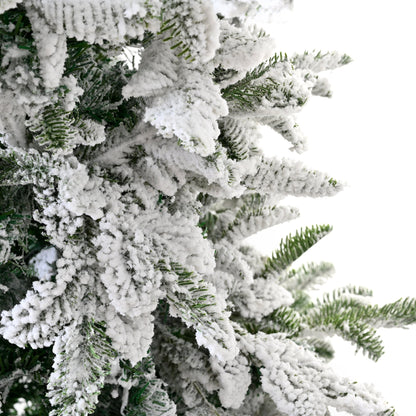 Unlit 7FT Snowy PE PVC Mixed Christmas Tree with Full Branch Tips in Sangria Beech