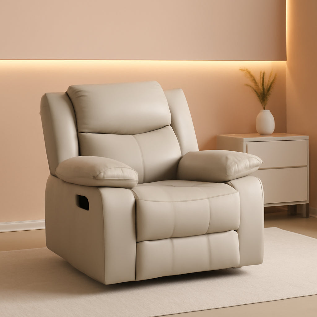 Breathable Leather Manual Recliner For Living Room ShipItFurniture