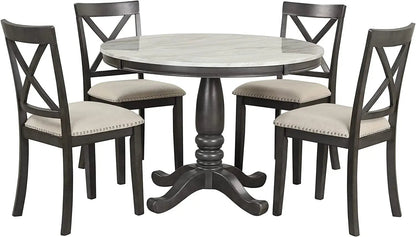 5-Piece round Dining Table Set-1