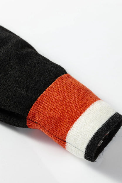 Scarlett Striped Trim Varsity Sweater