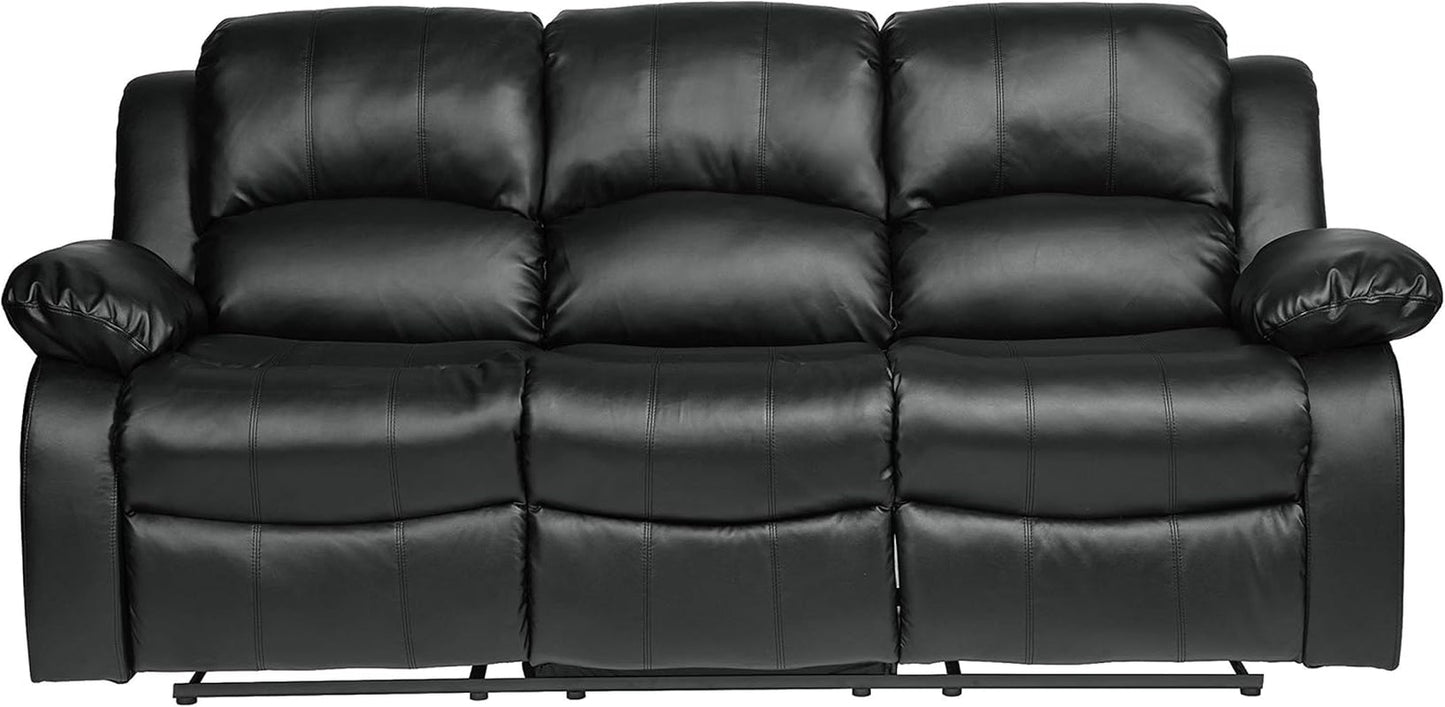 Humphreys Double Reclining Loveseat Black Faux Leather ShipItFurniture