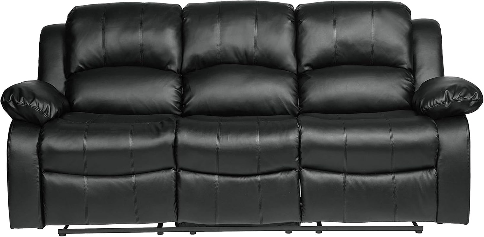 Humphreys Double Reclining Loveseat Black Faux Leather ShipItFurniture
