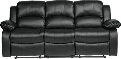 Humphreys Double Reclining Loveseat Black Faux Leather ShipItFurniture