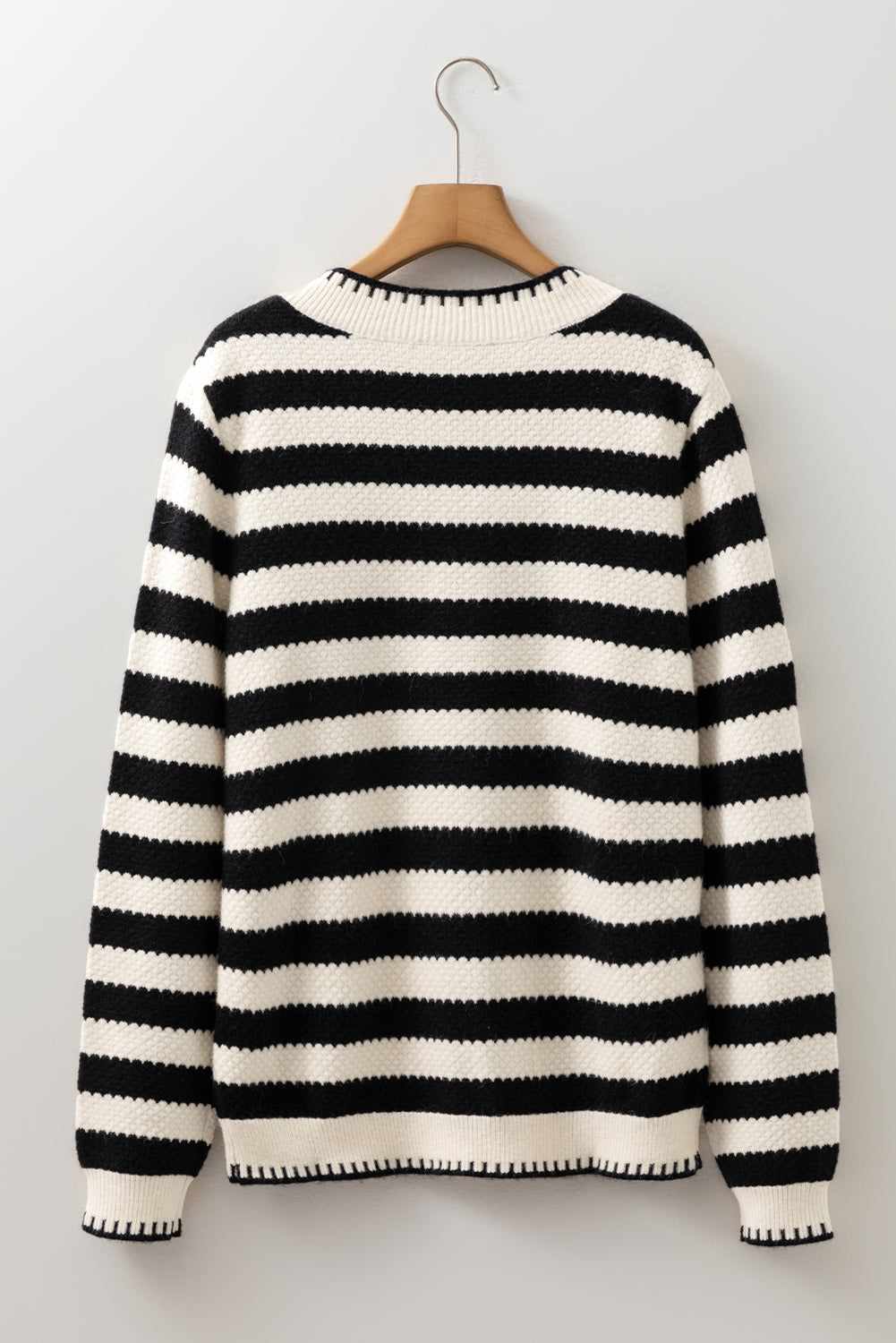 Rylee Stripe Button Cardigan Sweater Threaded Pear