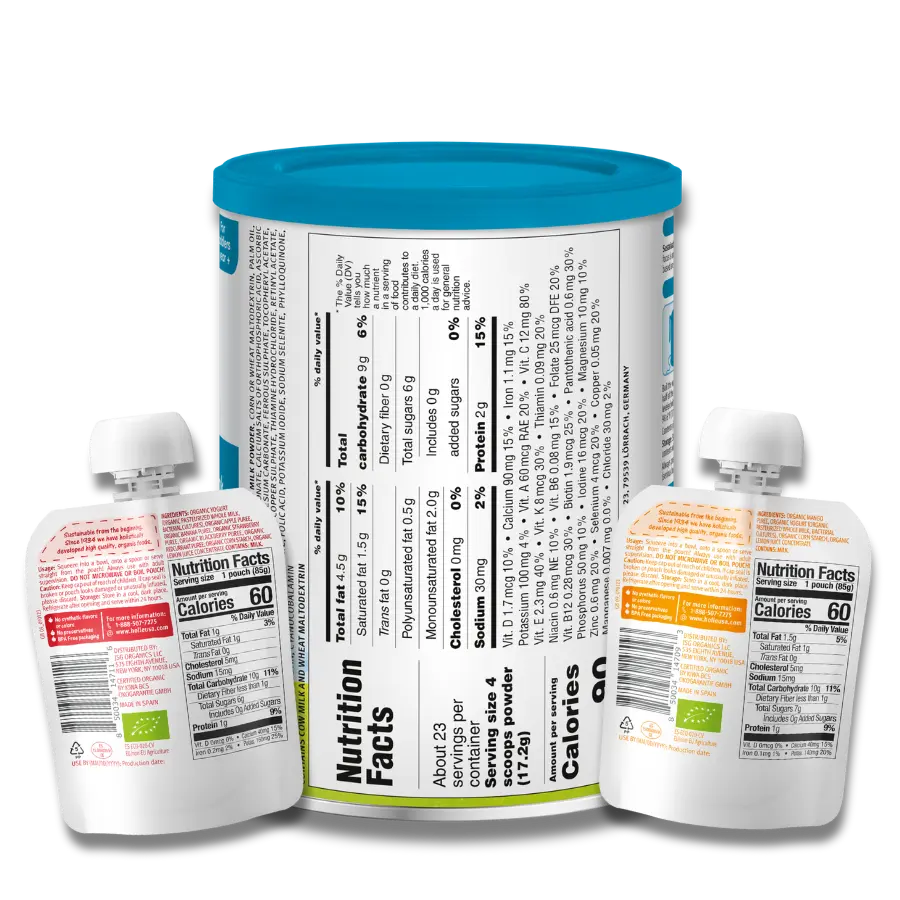 Strong Bones Bundle: Cow Milk, Mango Yogurt, Apple, Banana, Berries Yogurt Holle USA