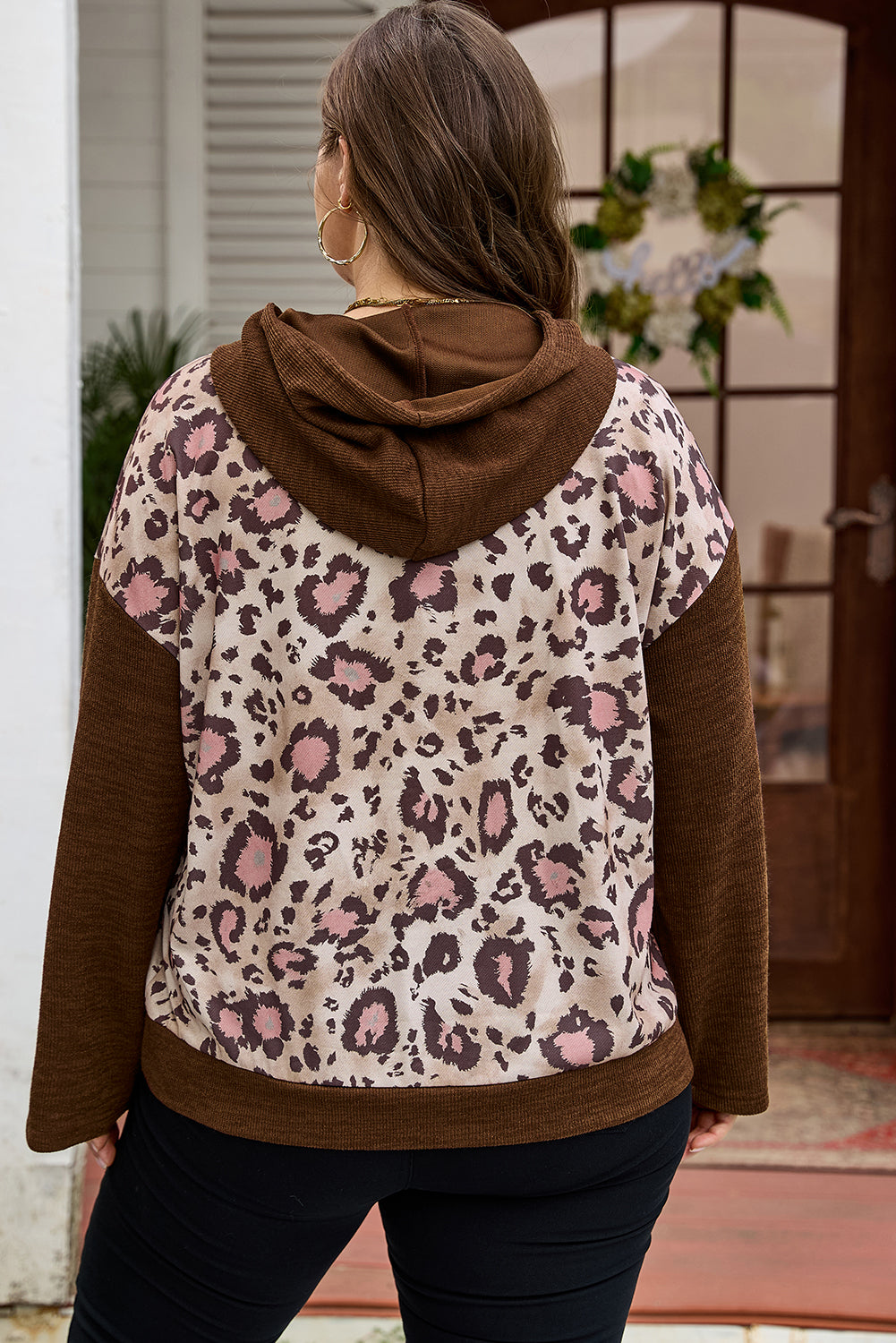 Scarlett Print Knit Patchwork Hoodie