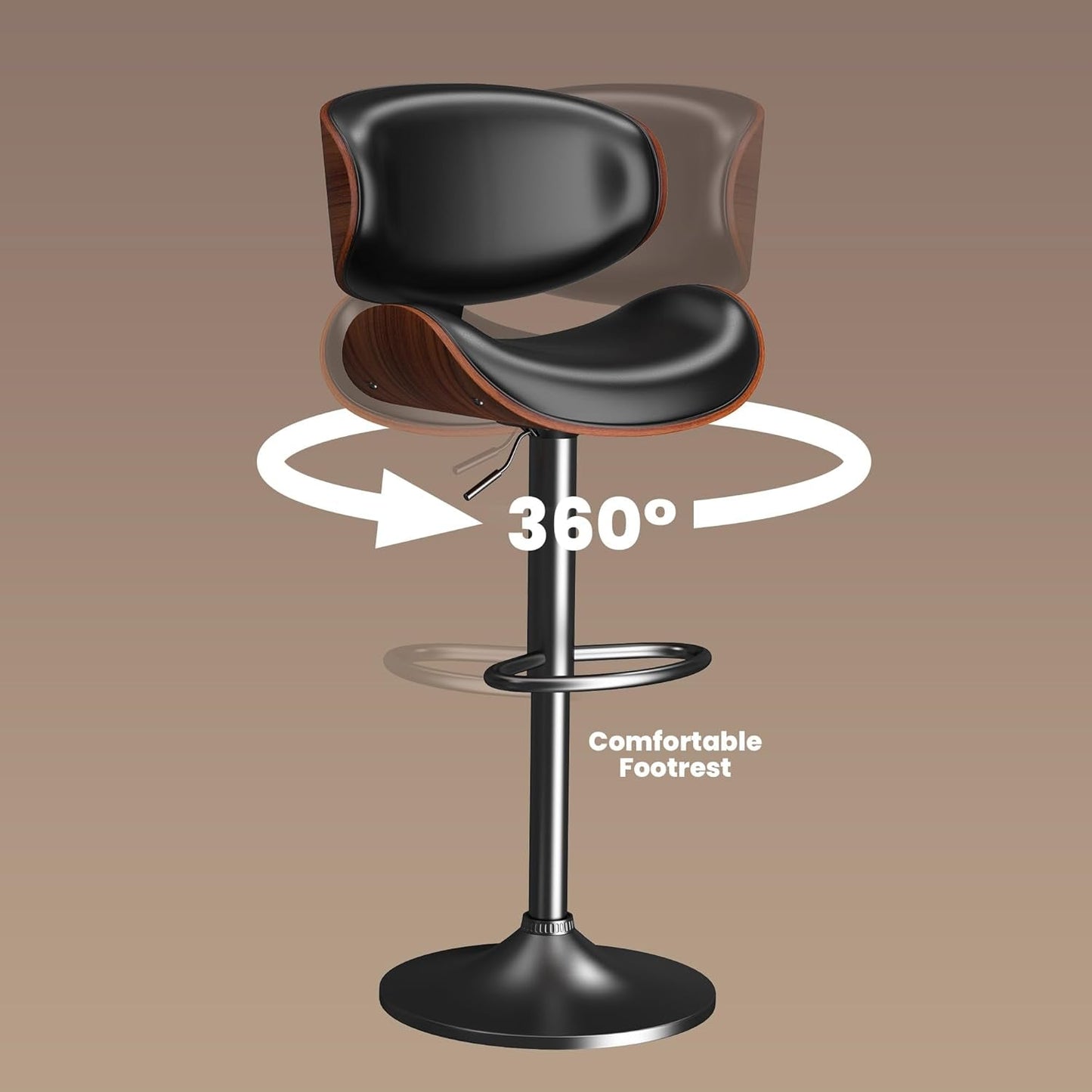 Mid Century Modern Bar Stools Set of Three ShipItFurniture