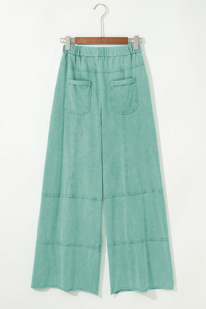 Brittany Mineral Wash Exposed Seam Drawstring Cargo Pants
