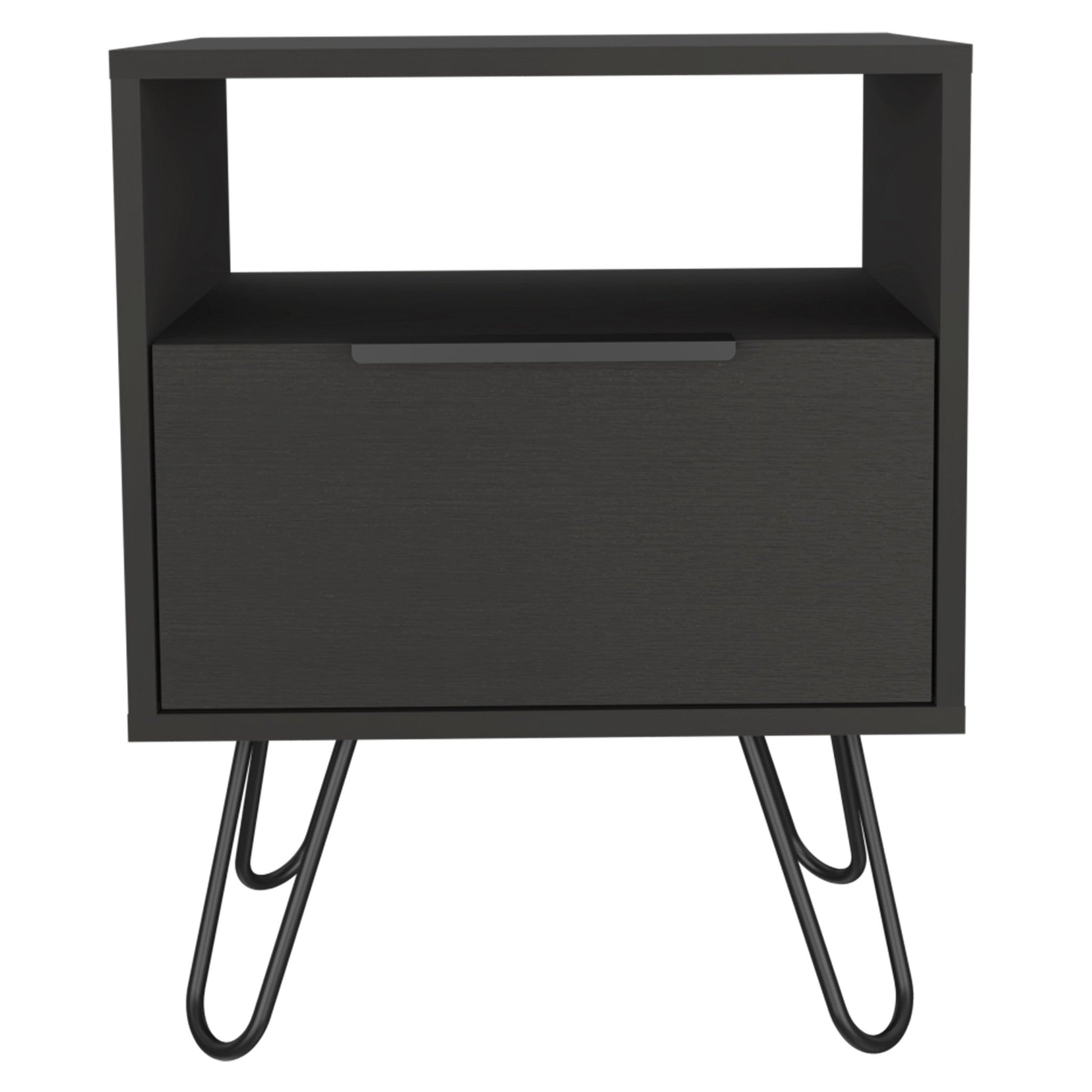 22" Black Wood Nightstand Homeroots