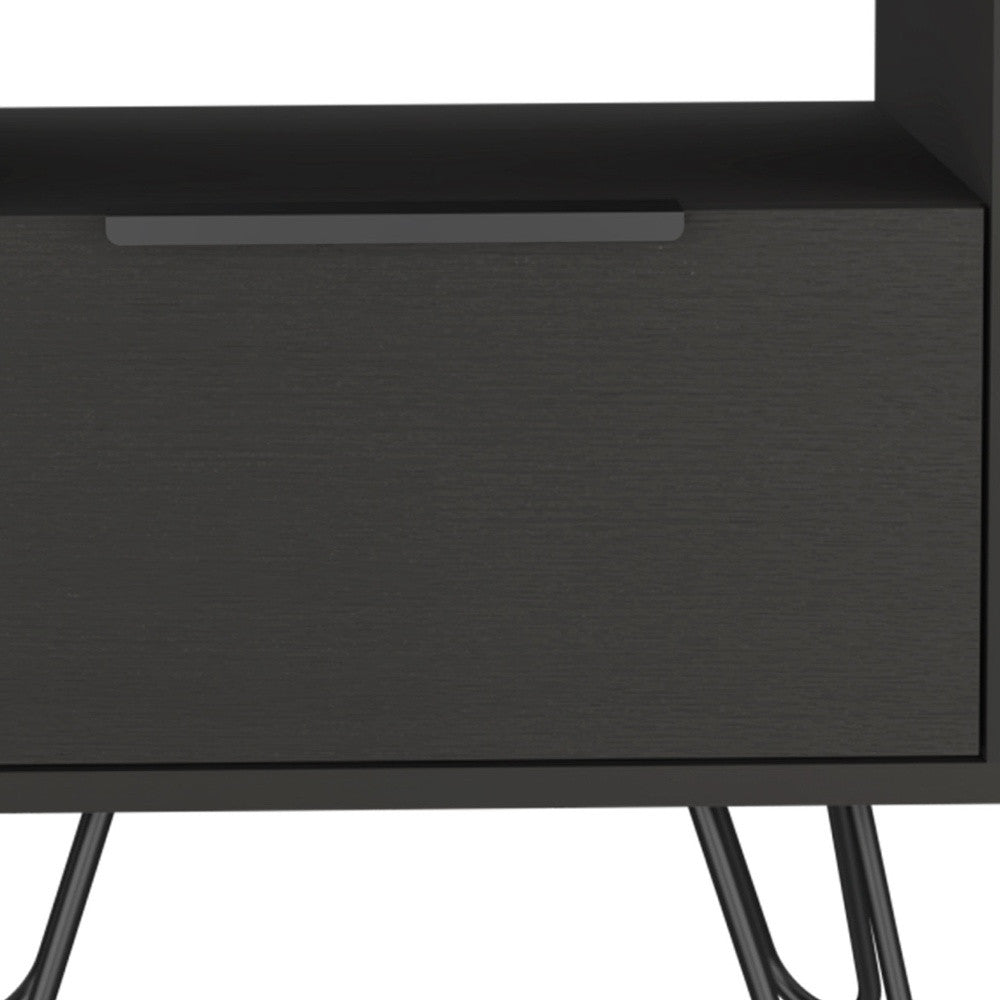 22" Black Wood Nightstand Homeroots