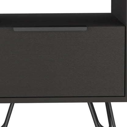 22" Black Wood Nightstand Homeroots