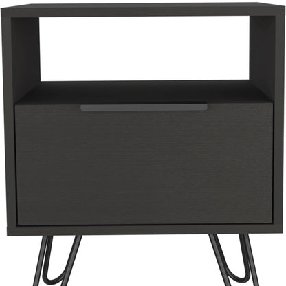 22" Black Wood Nightstand Homeroots