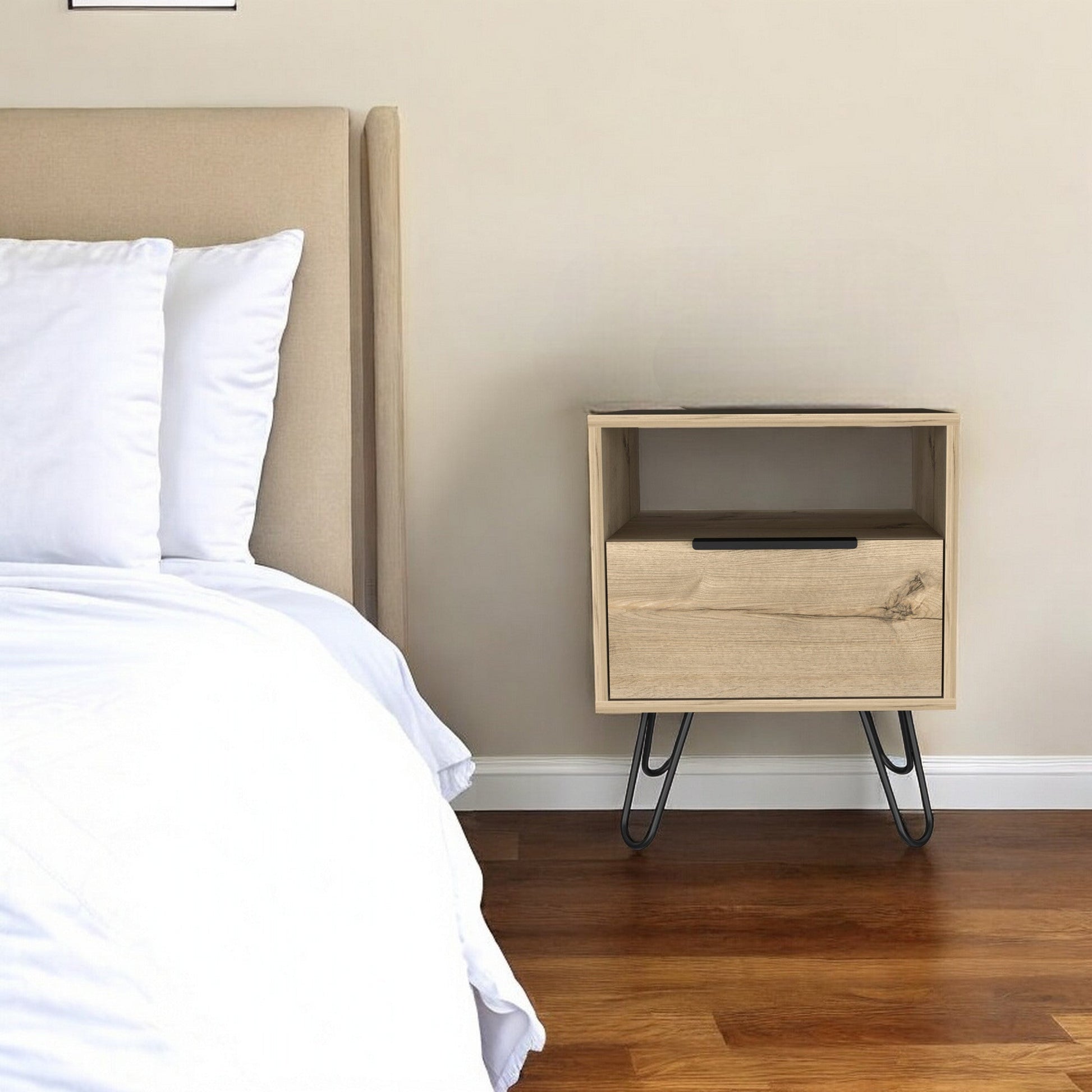 22" Oak Wood Nightstand Homeroots